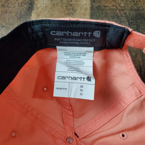 Carhartt patch baseball cap hat women\'s orange new